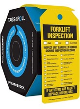 Accuform 250 Count Inspection & Status Tags Forklift OSHA Compliant Waterproof