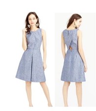 J. Crew striped Sleeveless cross back Dress