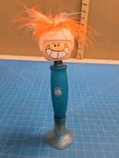 Cranial Technologies Wiggle Pen Bobble Head Orange Hair Blue Pen Rare Desk Toy