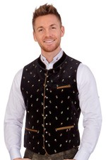 Stockerpoint Trachten Herren Samt Weste Calzado rot schwarz royal Oktoberfest