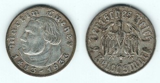 Deutsches Reich 1933 ∗ 2 Mark ∗ Prägestätte J = Hamburg