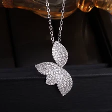 Luxury Full Shiny Micro Zircon Leaf Earrings&Necklace Set AAA CZ Symmetric Weddi