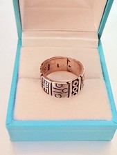 Estate VTG Taxco Mexico 925 Sterling Silver Aztec Tribal Marking Band Ring Sz 6