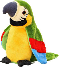 9'' Cute Talking Parrot Repeats What You Say Electronic Interactive Plush Toy St