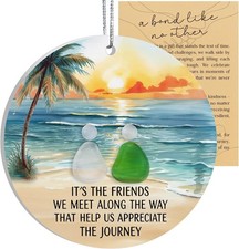 Friendship Gift Heart Sea Glass Art   Real Shaped Ornament Sea Glassa
