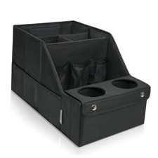 Car Seat Organizer- Backseat Car Organizer with 11 Fiber handle set Black