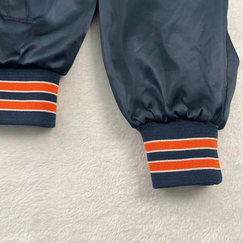 Giacca uomo Chicago Bears linea gesso XL blu scuro raso bomber NFL vintage - Foto 5 di 9