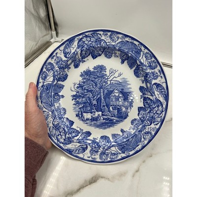 Spode Blue Room Collection Plates Rural Scenes & Warwick Vase Blue