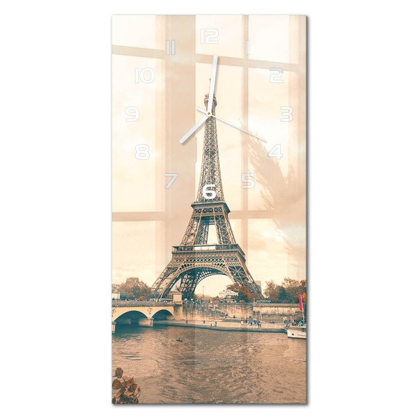 Design-Wanduhr Mit FließEnden Zeigern Eiffelturm Paris WeißE Zeiger 30X60 Cm-image