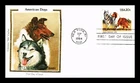US COVER DOGS ALASKAN MALAMUTE AND COLLIE FDC COLORANO SILK CACHET