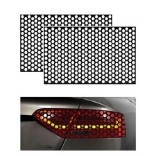 2 PCS Car Rear Tail Light Lamp Stickers Honeycomb Type Decal, 18.9" 11.8" S