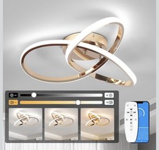 Edisuny Led Ceiling Light Dimmable Modern Lamp with Remote Control Rose Gold 42W