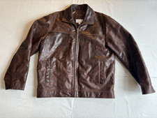 Vintage M Julian Wilson Leather Bomber Jacket Men L XL Brown Quilted Lining