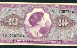 Series 651 $10 US Military Payment Certificate ** PAPER CURRENCY