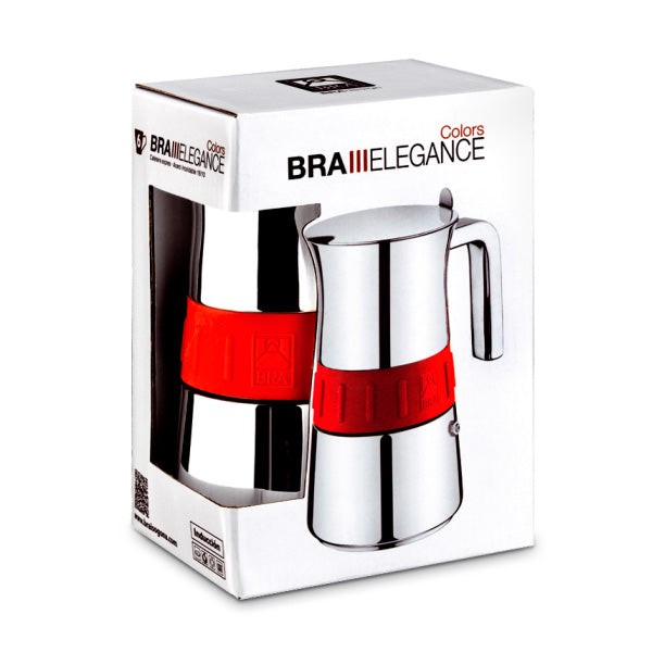 Cafetera italiana de aluminio para 6 tazas | BRA Elegance