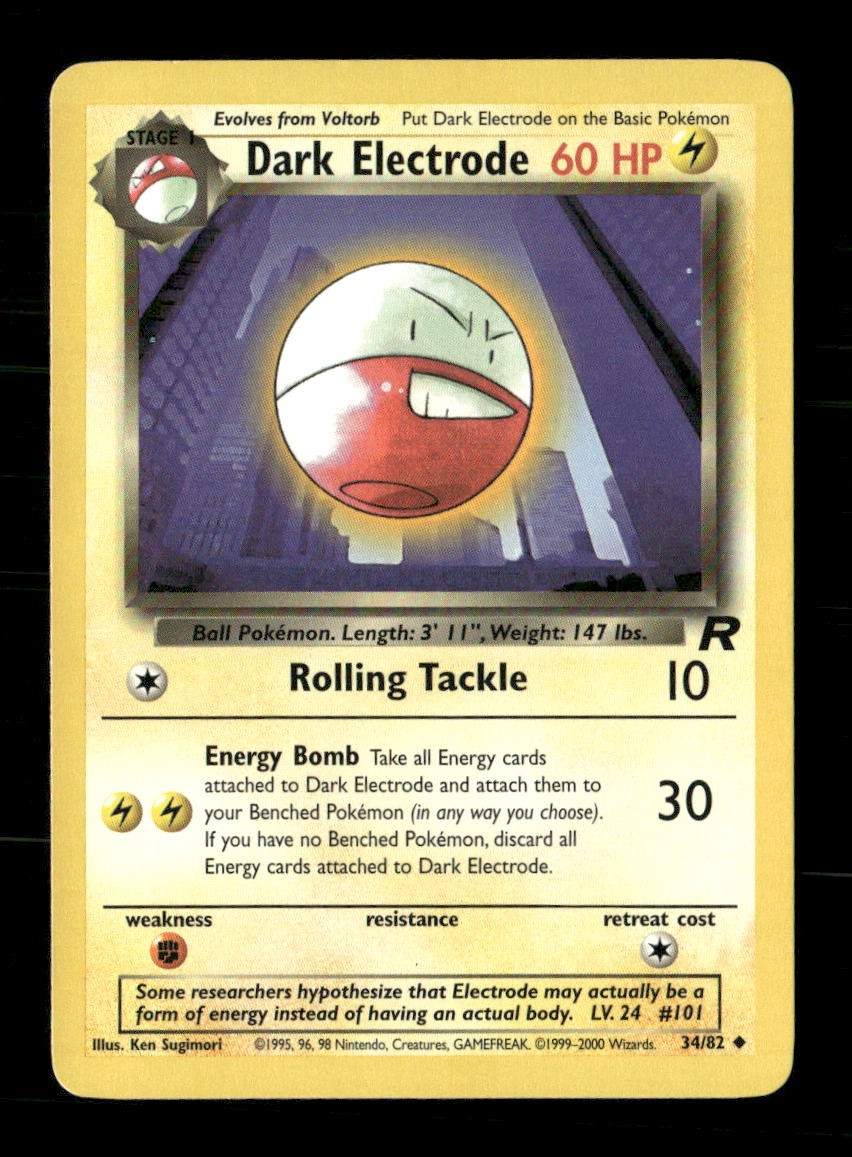 Dark Electrode 34/82 Team Rocket Unlimited MP Pokemon