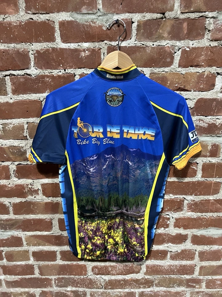 Camiseta deportiva Pace para hombre azul manga corta cremallera completa Lake Tahoe pequeña Foto 2 de 3