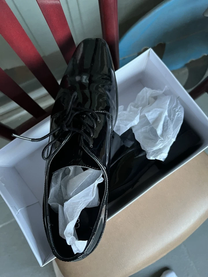 Calvin Klein Brodie Patent Black Dress Shoes Men’s 11M Worn Once - Image 3 of 4