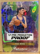 Yao Ming 2025 Leaf Signature Series Classic Art Red Path Lava Prizm Proof 1/1 SP