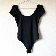 American Eagle Bodysuit Size Small Black Square Neck Classic Minimalist Capsule