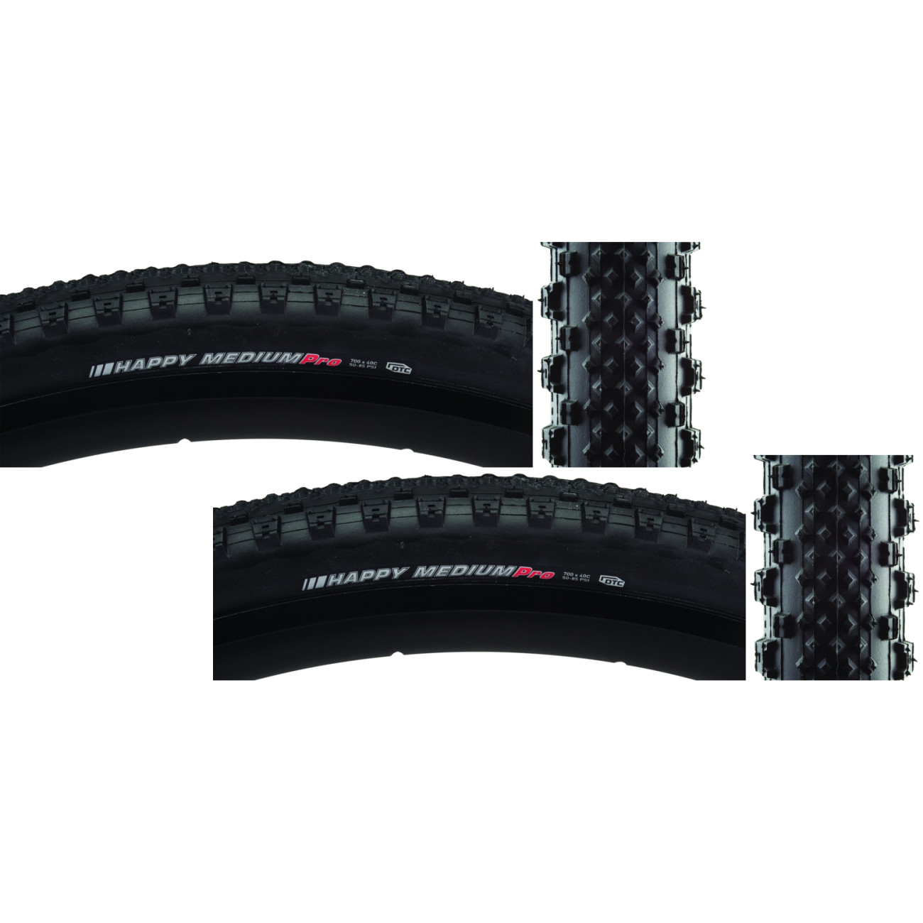 Pack of 2 Kenda Happy Medium Pro Tire 700 x 40 Clincher Folding Black