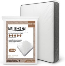 Queen Mattress Bags for Moving and Disposal 61'' 1-Pack , White