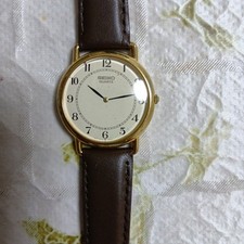 SEIKO QUARTZ Chariot Quartz Watch Model 1E20 1040 Gold Color Brown