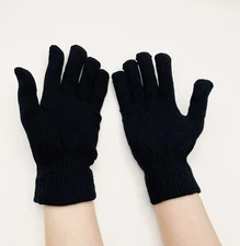 2 Pairs Black Thermal Winter Liner Gloves - Cold Weather Base Layer 