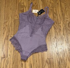 Pinsy Sculpting Lace Shapesuit Shapewear Bodysuit Whisper Pink Sz 1X 98 Blush