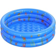 Planschbecken Kinder Aufblasbar Baby Schwimmbad 100x40cm Wasserbecken Blau