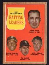 1962 Topps #51 VG+ 1961 American League Batting Leaders  - Free shipping