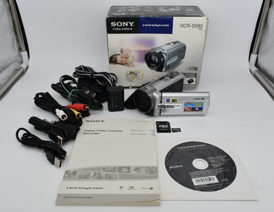 Sony Handycam DCR-SX85 Silver Video Digital Camcorder 70x Zoom Bundle - TESTED