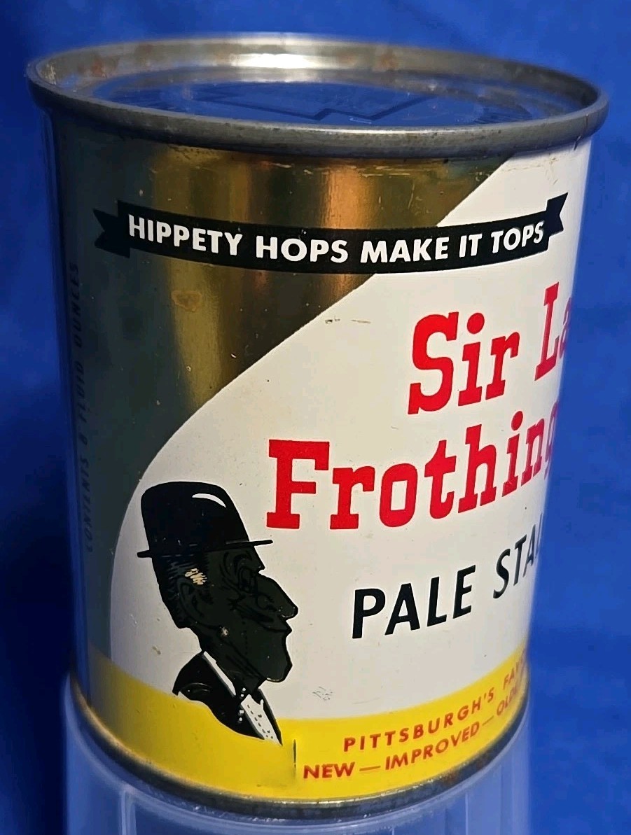 Vintage Sir Lady Frothingslosh  Steel  beer can Pittsburgh Pennsylvania Brewing 