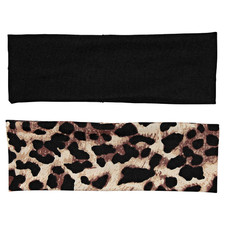 Women Headbands 60mm Wide Stretchy Elastic Hair Accessories Black Leopard Pack