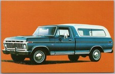1975 Ford F100 Ranger Xlt Pickup Truck Advertising Postcard With Camper Shell
