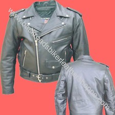 MENS CLASSIC BUFFALO LEATHER BIKER MOTORCYCLE JACKET