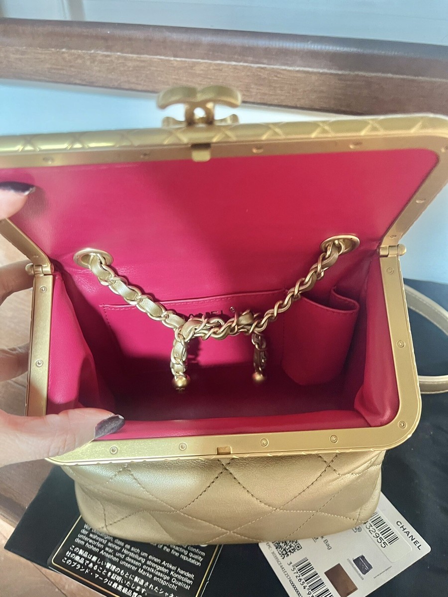 CHANEL 20A Gold Limited Edition Qyilted My Crush Kisslock GHW | eBay