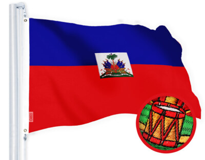 Drapeau Haïti 150x90cm AZ FLAG - 100% Polyester, Capé Avec Manches