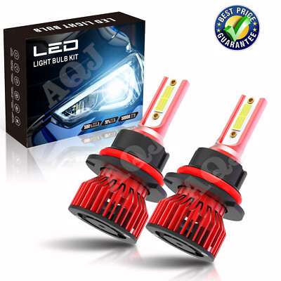 2x 9007/HB5 LED Headlight Bulbs Kit 6000K White High Low Beam Light Super Bright