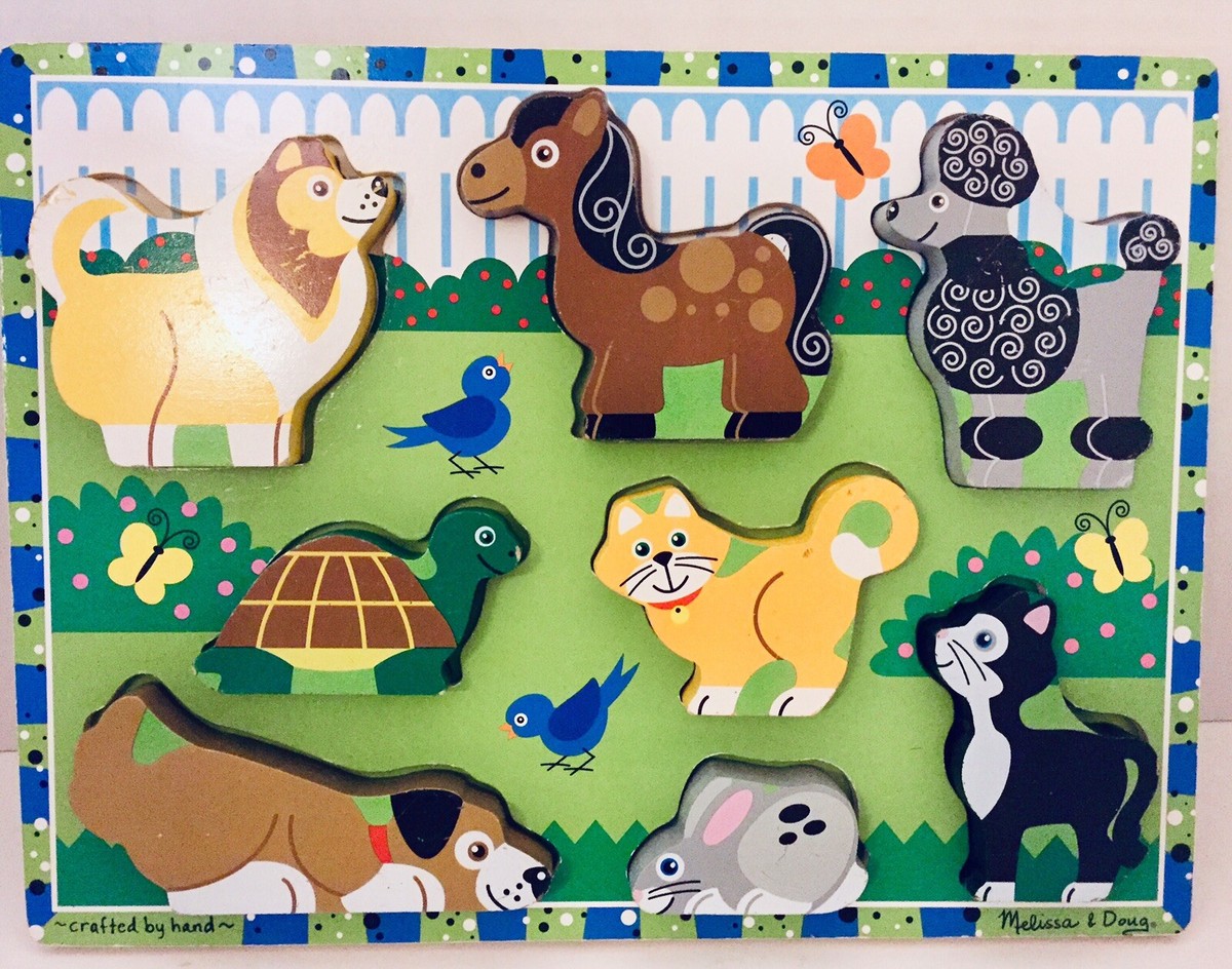 Melissa & Doug Natural Play Holzpuzzle Bauernhof-Freunde – 6 Zweiteilige Tierpuzzles, Aus Recyceltem Material