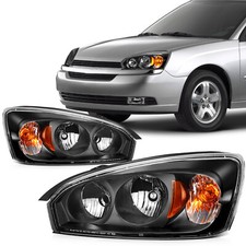 For 2004-2008 Chevy Malibu Headlamps Black Housing Set Headlights Assembly Pair