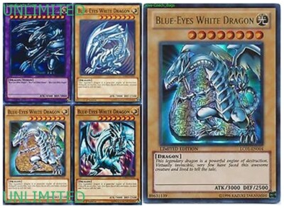 BLUE-EYES WHITE DRAGON Mint 5_Different Artworks CARD SET LDK2 +