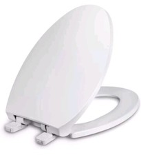 Toilet Seat Elongated With Cover Soft Close Easy To Install Plastic White Suitab