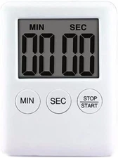 Magnetic Square LCD Digital Timer Kitchen Cooking Countdown Alarm -White