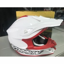 Casco Moto Cross Scorpion Vx 15 Solid White Red TG L