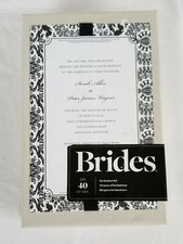 Brides Wedding Invitation Kit Black and White Embellished Customizable 40 Count