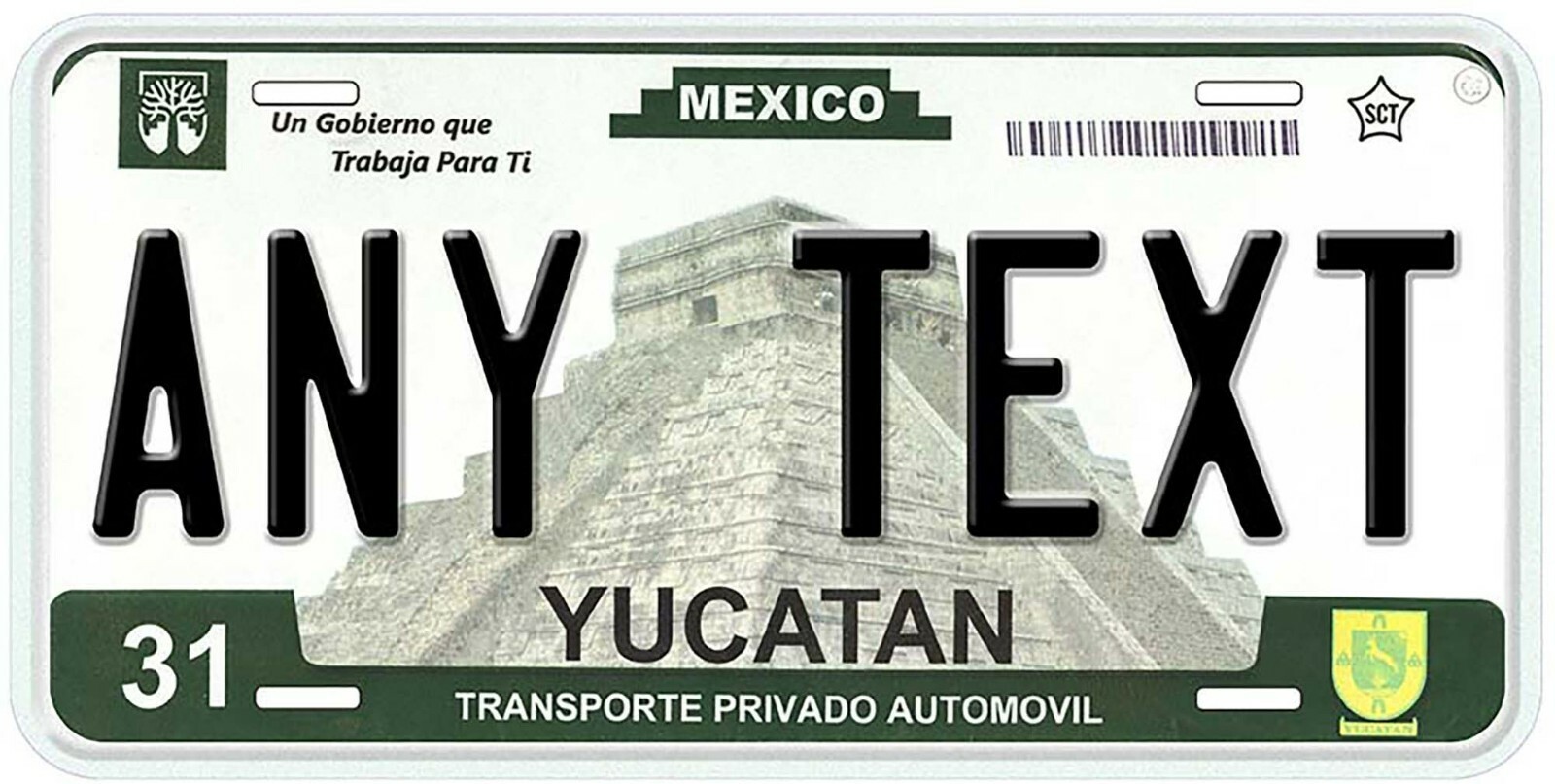 Yucatan Personalized Car Auto Mexico License Plates Any Text eBay