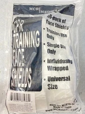 CPR Training Face Shields Individually Wrapped by MCR Medical NEW 2 Packs of 50