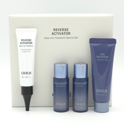 O HUI Reverse Activator Deep Line Treatment Special Set 4 Items K-Beauty