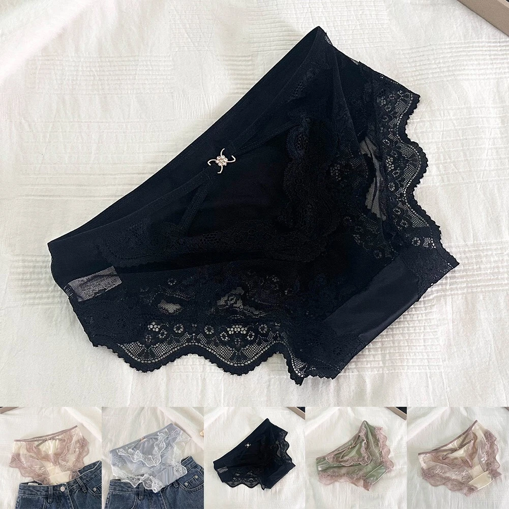 PRETTY LAVISH Pantalone donna lussuoso vita bassa in morbido raso con elegante dettaglio pizzo